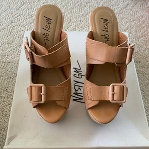 Nasty Gal tan platform sandals